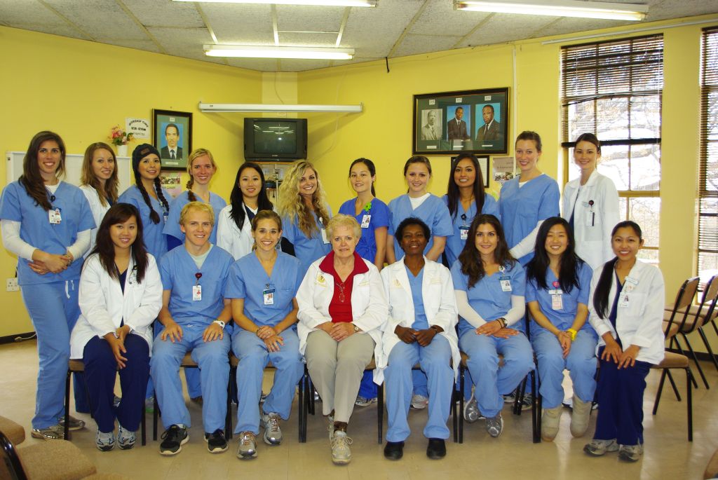 LLUSN nursing students who went to Kanye, Botswana during June and July 2011 for clinical experience with their instructors, Dr. Hannah Sandy and Dr. Dolores Wright